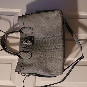 Final reduction! London fog grey blue croc satchel bag crossbody